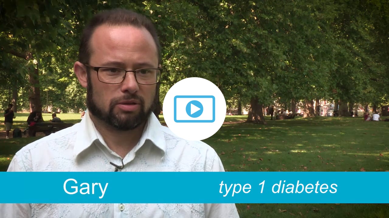 Gary, a type 1 patient, outdoors