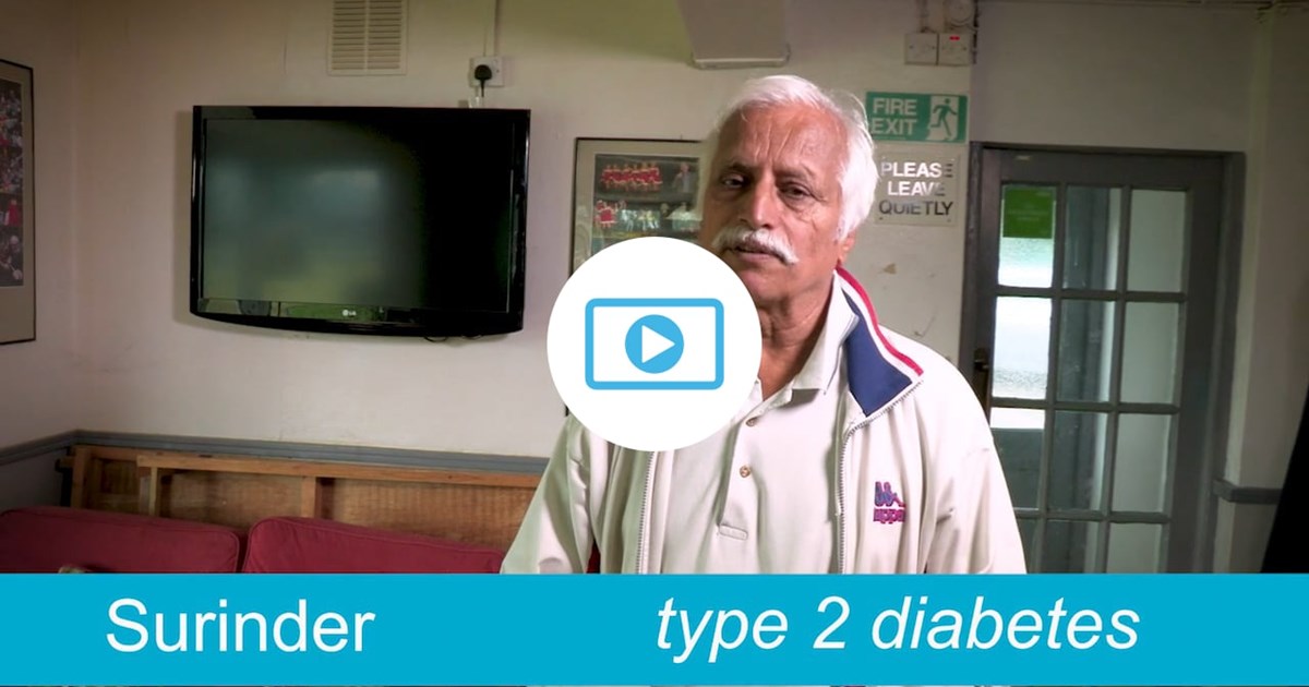 Surinder, a type 2 patient, indoors