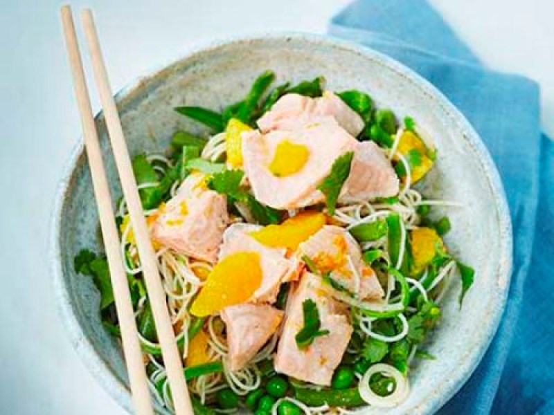 Salmon noodles
