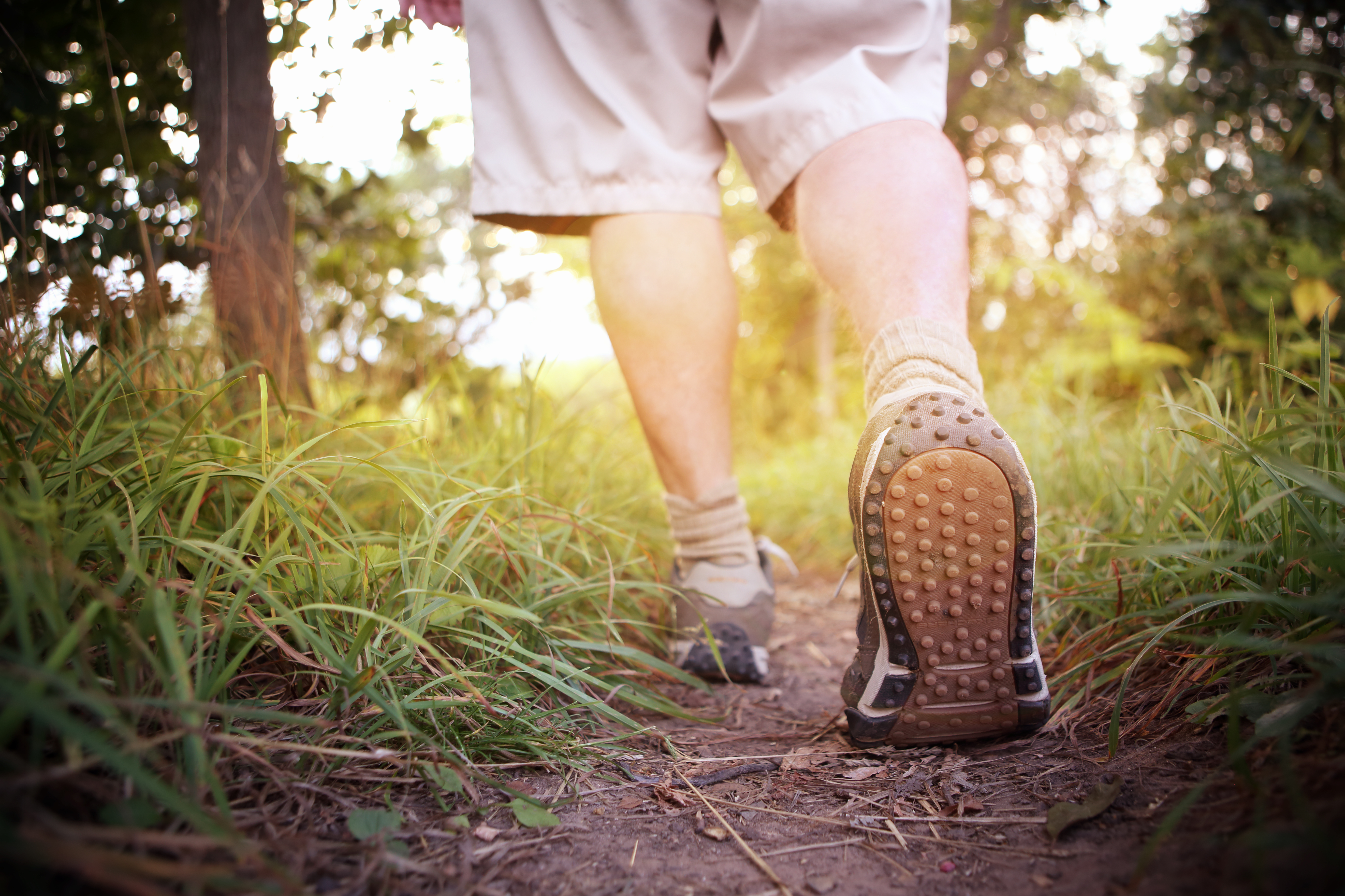 Close up of the feet of someone walking