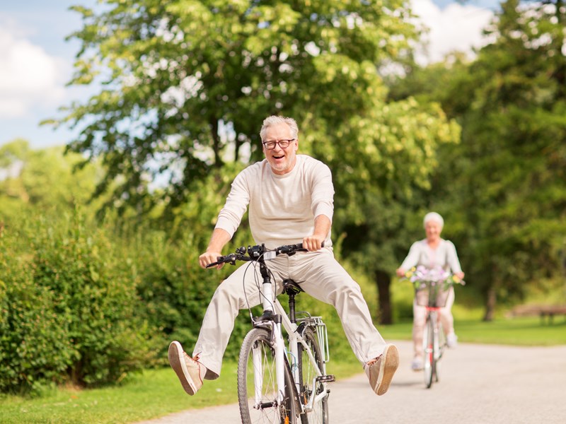Man cycling on bike outdoors