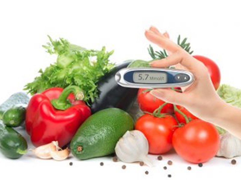 Vegetables and blood glucose meter