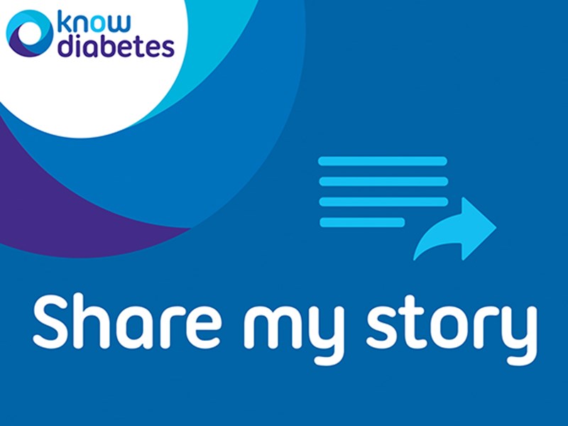 Share my story on blur background