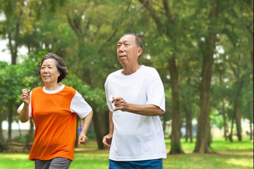 Couple exercising