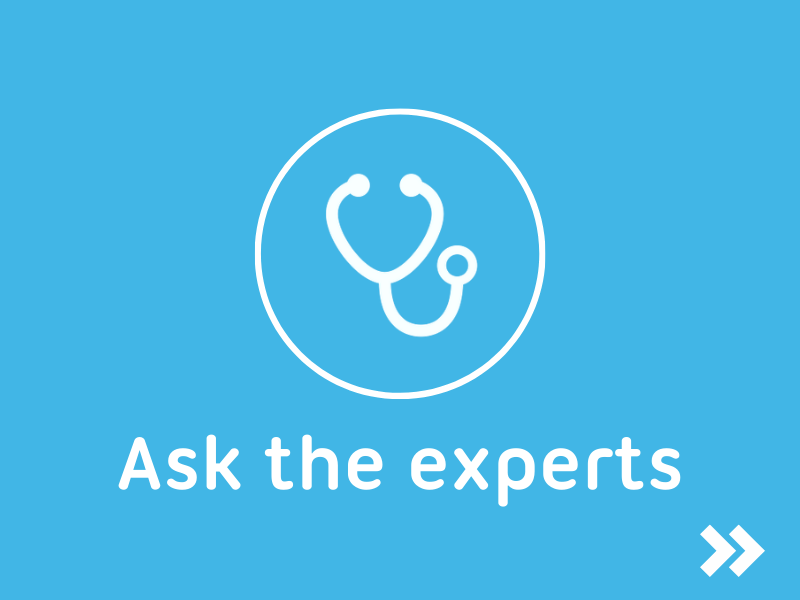 Ask the experts written on blue background