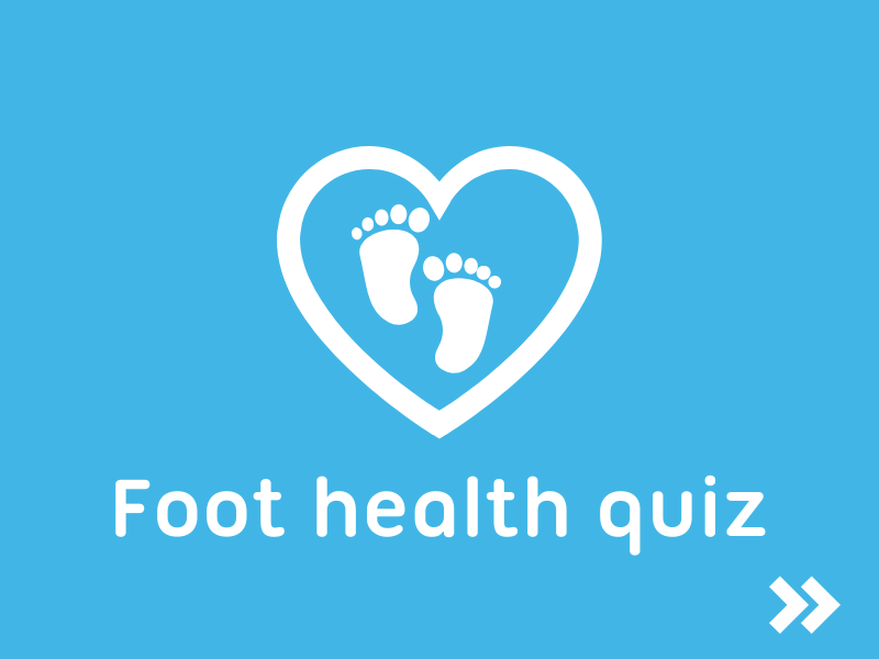 Foot Health Quiz on blur background