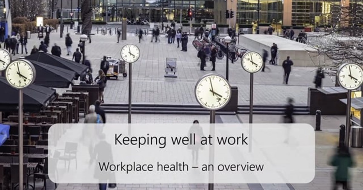 Keeping well at work