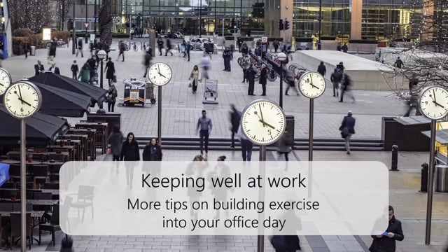 More tips on building exercise into your office day